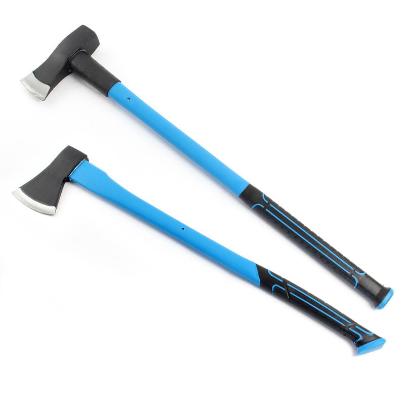 Xpotool - Jeu 2x Hache à fendre – tête de 1,5 kg et 2,7 kg – Manche en Fibre de verre, Lame en Acier au carbone – Fendeur de bois de chauffage,