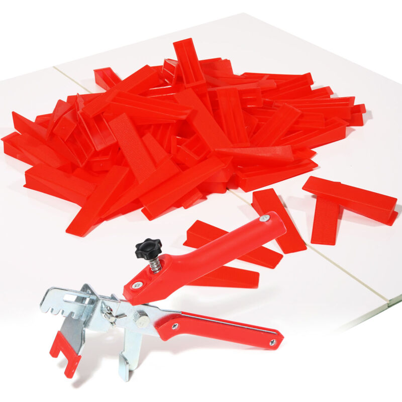 Kit Système de Nivellement 200 Cales Pince Aide Pose Carrelage Mur Sol Chantier Carreleur - Xpotool