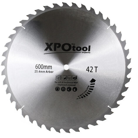 XPOtool Lame de scie circulaire Ø 600 mm Carbure 42 Dents Résistantes aux clous