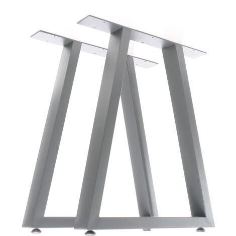 Xpotool – Lot de 2 pieds de table trapézoïdaux en acier – Dimensions 600 x 80 x 720 mm – Capacité 250 kg – Pour plateaux bois massif et aggloméré