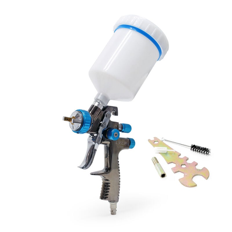 Xpotool - Pistolet à peinture lvlp 500 ml – avec Godet en plastique et Buse de 1,4 mm – Pulvérisation à 1,5 bars 160 l/min – Aérographie, Tanning,