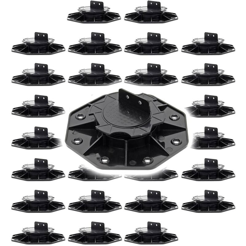 Xpotool - Lot de 30x Plots de terrasse – Charge 2700 kg – Hauteur réglable 18-25 mm – en pp – Pieds de support pour Lames Dalles Lambourdes