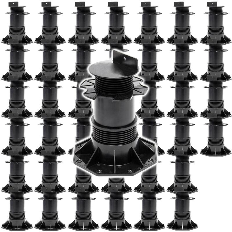 Xpotool - Lot de 40x Plots de terrasse – Charge 2700 kg – Hauteur réglable 140-210 mm – en pp – Pieds de support pour Lames Dalles Lambourdes