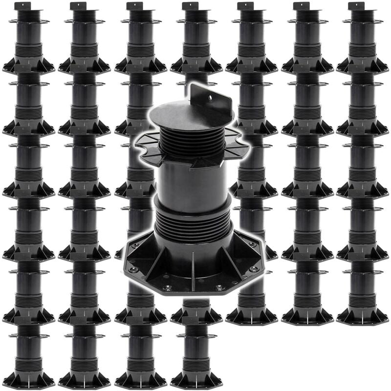 Xpotool - Lot de 50x Plots de terrasse – Charge 2700 kg – Hauteur réglable 140-210 mm – en pp – Pieds de support pour Lames Dalles Lambourdes
