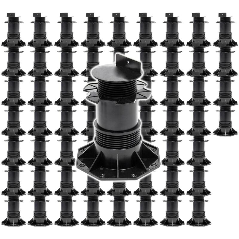 Xpotool - Lot de 60x Plots de terrasse – Charge 2700 kg – Hauteur réglable 140-210 mm – en pp – Pieds de support pour Lames Dalles Lambourdes