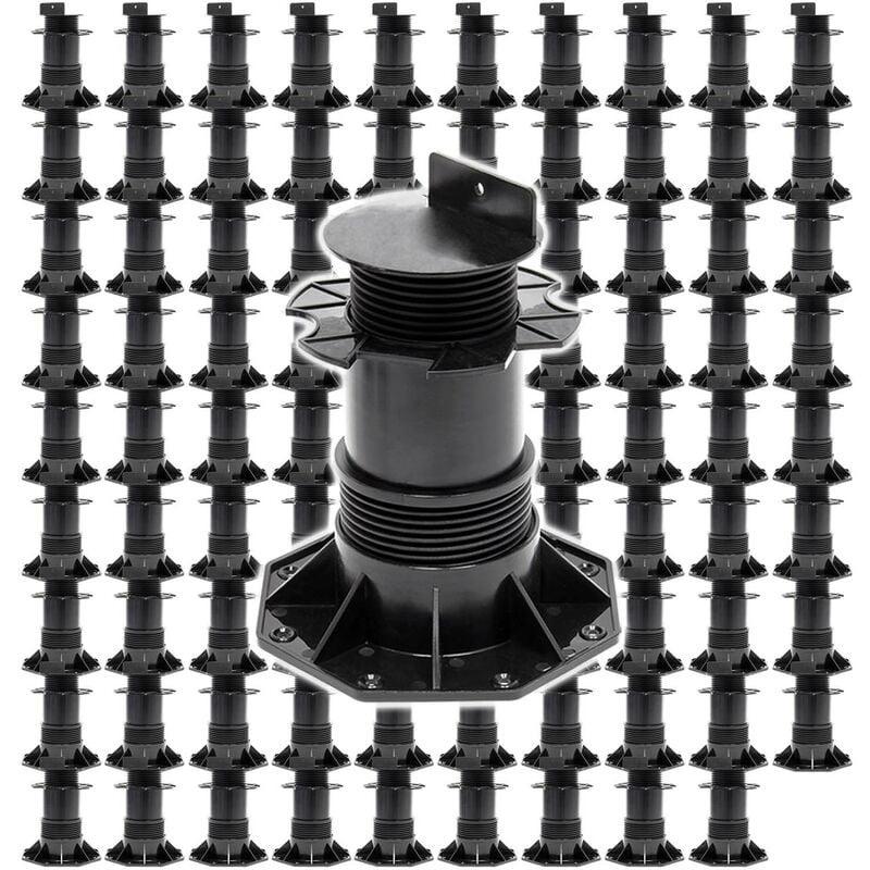 Xpotool - Lot de 90x Plots de terrasse – Charge 2700 kg – Hauteur réglable 140-210 mm – en pp – Pieds de support pour Lames Dalles Lambourdes