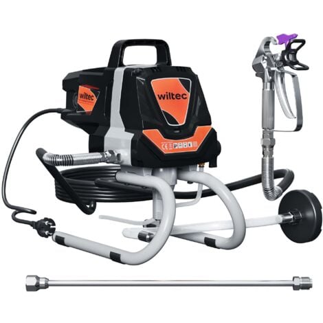 WILTEC XPOtool Pulverizador de pintura sin aire alta presión 207bar 1,5 l/min boquilla y barra de extensión