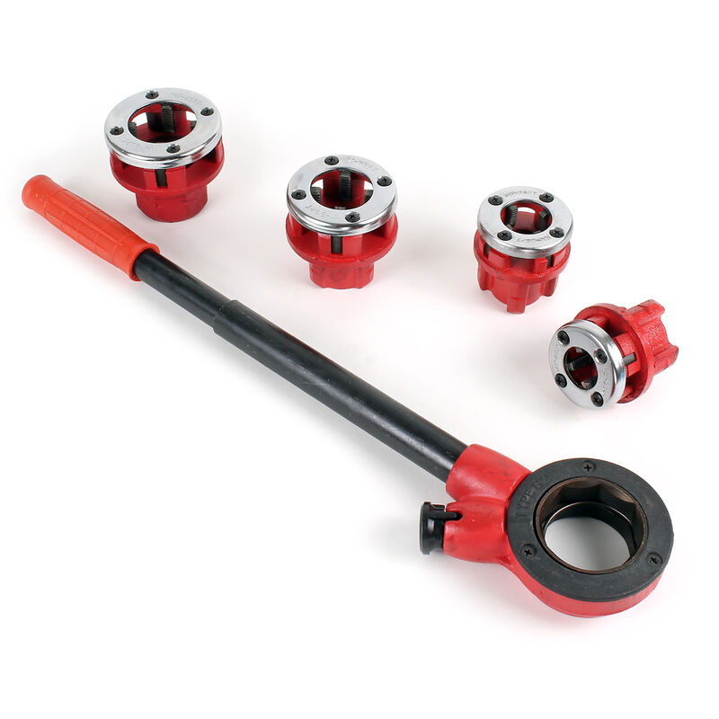 

XPOtool Set roscadora de tubos terrajas de corte 4 cabezales Ø 20,96mm (½ ') - 41,91mm (1 ¼') BSPT