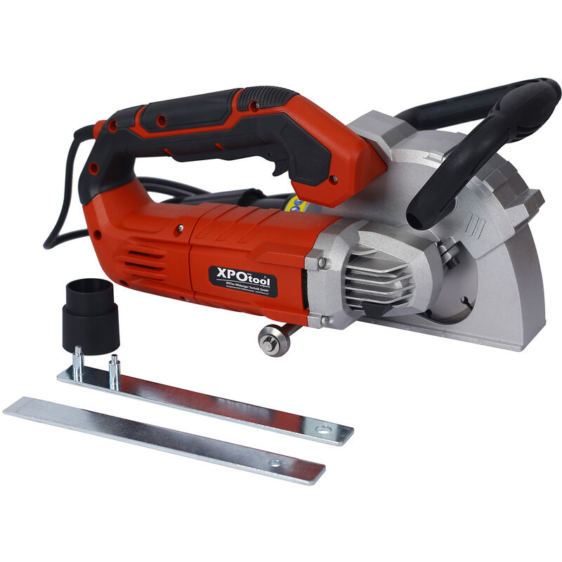 

XPOtool Rozadora de pared 1350W fresadora de muros 2 discos diamante Ø125mm adaptador de aspiración