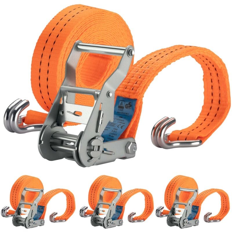 Sangles d'arrimage avec Cliquet 3000daN 4 Sangles de 6m Épaisseur de 35mm Tendeur à cliquet - Xpotool