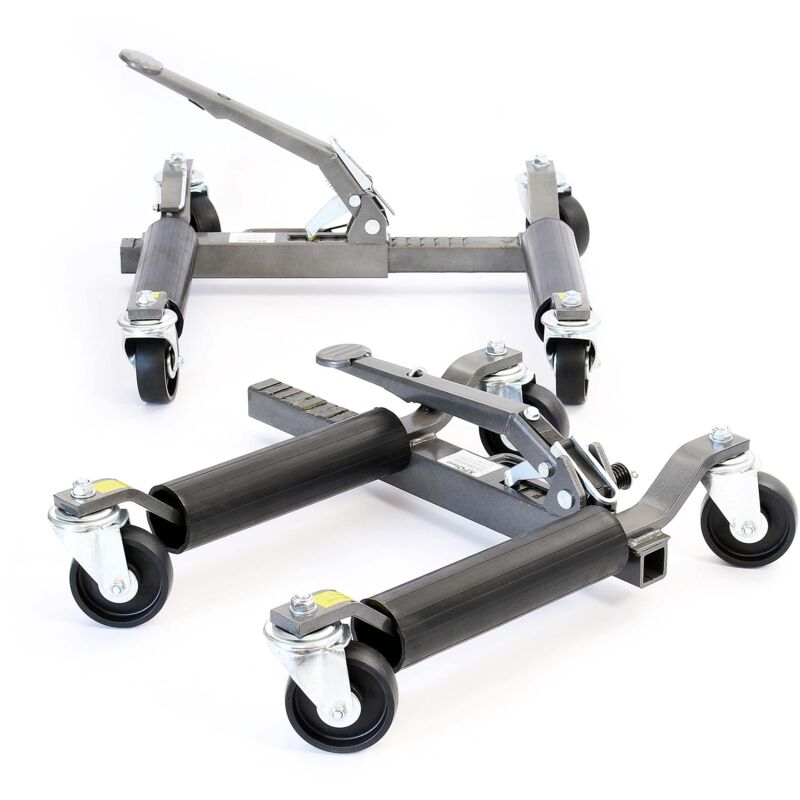 Set 2 Chariot manutention de véhicule Chaque 556kg Pneu 30cm Aide Manœuvre sur Roulettes - Xpotool