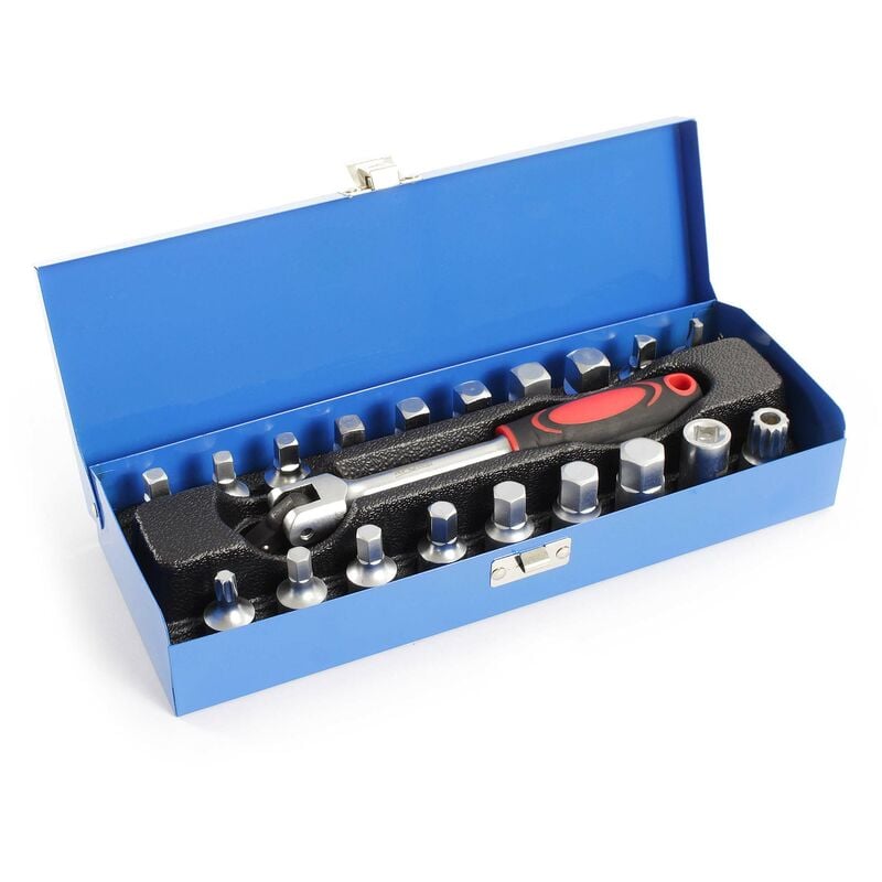 Xpotool - Set Clés de vidange 18 pièces Cliquet 3/8' Vis Adaptateur Embout Entretien Huile Automobile