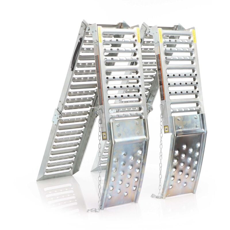 Image of Xpotool - Set rampe pieghevoli 2x 800 kg in acciaio 2in1 per carico e manutenzione - silberfarben
