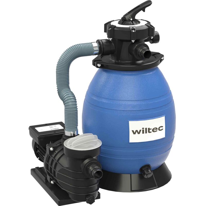 Wiltec Sistema De Filtro De Arena 250W Tanque De Filtrado 26L Y Bomba Autocebante 10000L/H Piscina