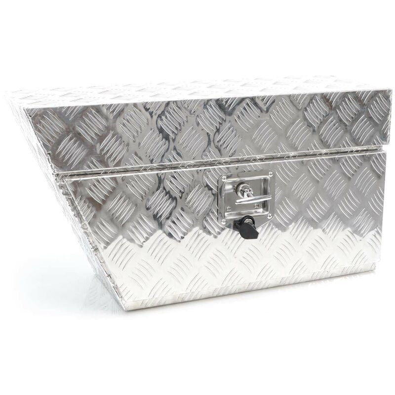 Xpotool - Wiltec Sous-caisse de camion en Aluminium – 75 x 25 x 40 cm – 60 l – Gauche – avec Serrure et 2 clés – Boîte de timon de rangement Coffre