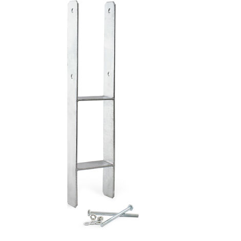 XPOtool Supporto palo zincato a caldo 121x600mm Staffa ad H per ancoraggio pali