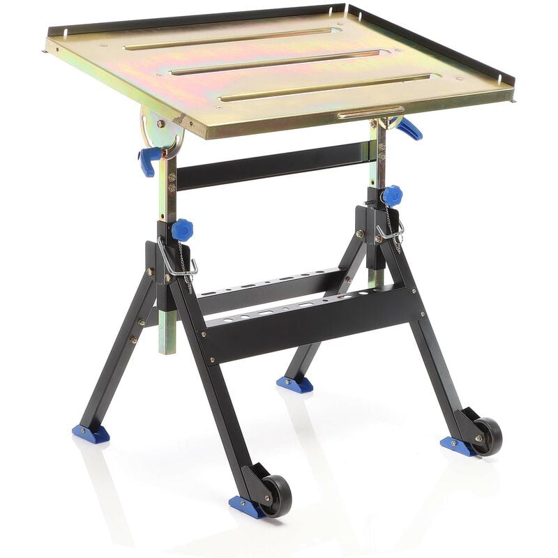 Table de soudage pliante – charge jusqu'à 150 kg – Chariot soudure Réglable en hauteur – Établi pliable avec Inclinaison 90° – Équipement soudeur