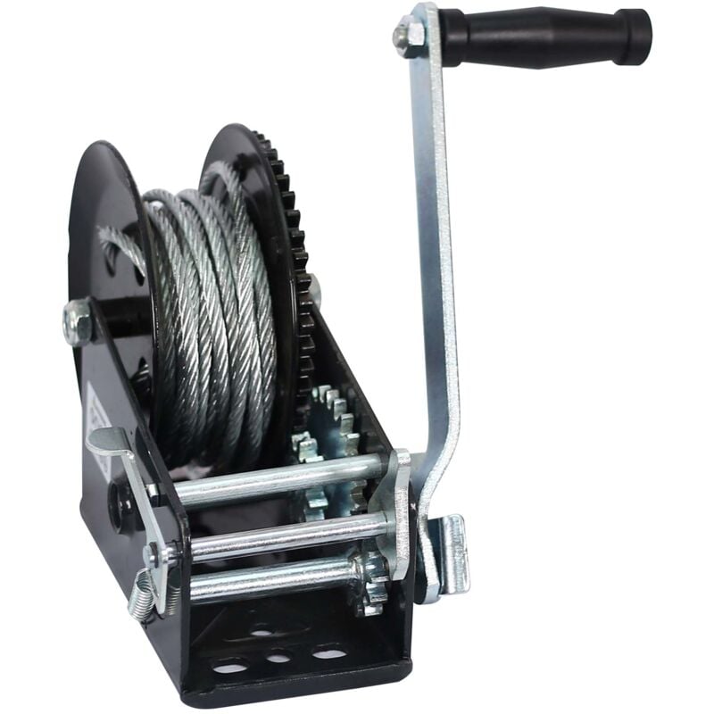 Xpotool - Wiltec Treuil à câble manuel de halage – en Acier galvanisé – Charge max. 1500 kg – câble 10 m – Rapport de transmision 4:1 8:1 – avec