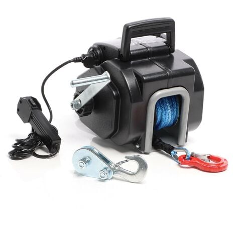 XPOtool Treuil électrique motorisé - 450 W / 12 V - Traction jusqu’à 6804 kg - Vitesse de levage max. 1,38 m/min - Cabestan à câble - Outil Appareil Levage