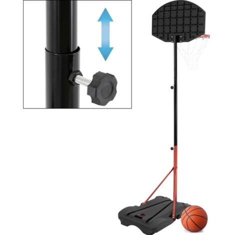 BIGBUY XQ Max Basketball Set - Basketballständer - Verstellbar von 1,38 m bis 2,5 m - Schwarz/Orange