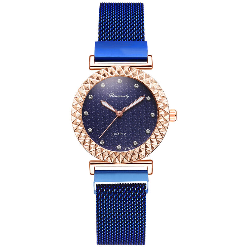 

XR4595 Reloj de pulsera de cuarzo para mujer elegante y elegante Reloj de vestir para mujer de moda Reloj casual simple con correa de aleacion,Azul