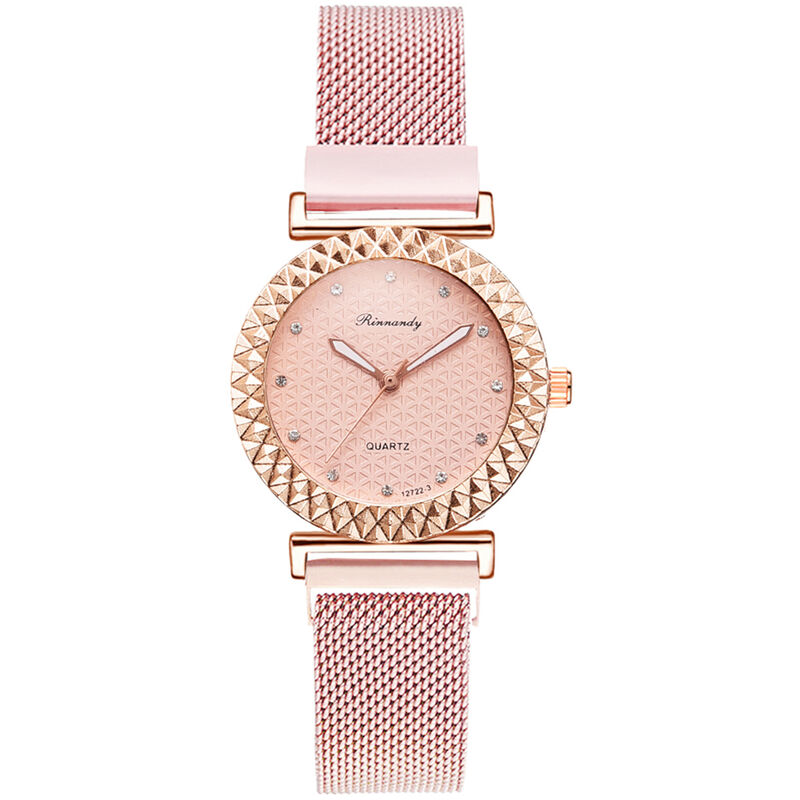 

XR4595 Reloj de pulsera de cuarzo para mujer elegante y elegante Reloj de vestir para mujer de moda Reloj casual simple con correa de aleacion,Rosado