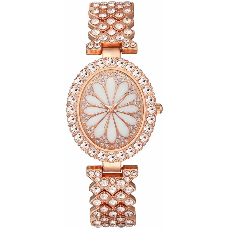 

XR4603 Lujoso Bling Reloj de pulsera para mujer decorado con cristal completo Reloj elegante para mujer Reloj de pulsera de cuarzo analogico hermoso