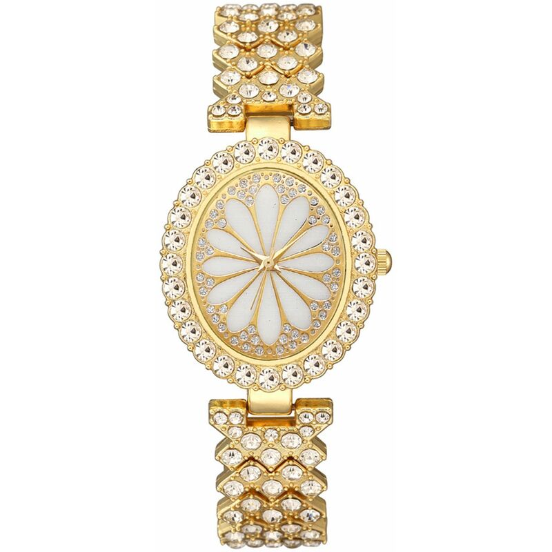

XR4603 Lujoso Bling Reloj de pulsera para mujer decorado con cristal completo Reloj elegante para mujer Reloj de pulsera de cuarzo analogico hermoso