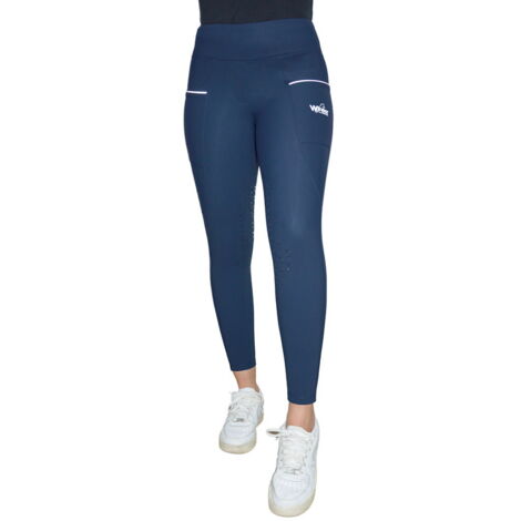 XS, Blu: Leggings donna caldi invernali foderati in morbido pile Winner Winter-Tech