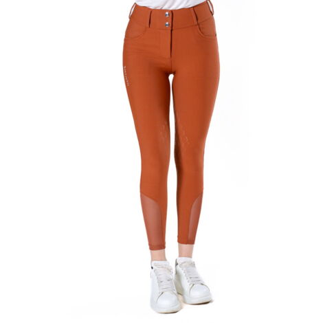 XS, foresta: Pantaloni equitazione Distinto da donna con grip al ginocchio a vita alta  più  cappellino omaggio