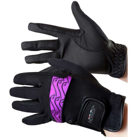 XS, Nero e Viola: Guanti in similpelle estivi modello Rochelle