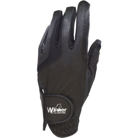 XS, Nero: Guanti in similpelle con inserto in silicone extra grip e con touchscreen