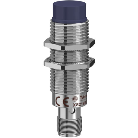 Xs218blpam12 Schneider Capteur Inductif Cylindrique M18 12 à 24vdc Pnp No 3 Fils Non Noyable Connecteur M12