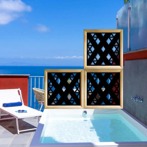 XSPIDER - Moduli Decorativi in Legno e PVC - Misura: 48x48 cm - Colore: nero