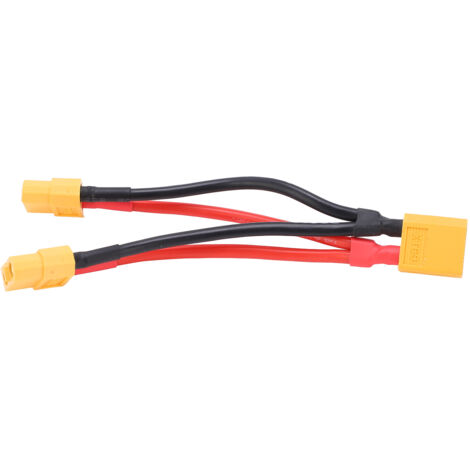 XT60-Parallelanschlusskabel für RC-Akkus, Y-Splitter mit 1 Stecker auf 2 Buchsen aus Silikonkabel