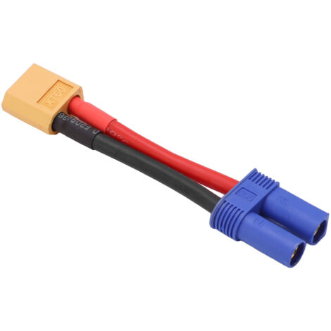 XT60 Stecker auf EC5 Buchse Adapterkabel für RC-Cars – Weiches Silikon, hohe Sicherheit und Langlebigkeit