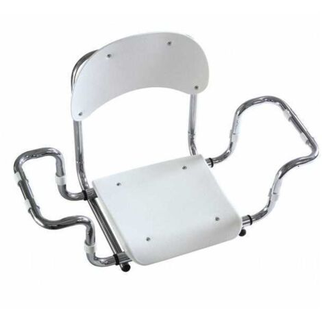 Xtra Sedile per Vasca da Bagno con Schienale in Polipropilene Portata 120 Kg Gommini Antiscivolo colore Bianco