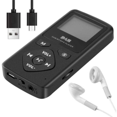 XU Pocket Digitalradio / Bluetooth 4.0, tragbarer FM-Mini-Kopfhörer mit MP3-Player und Micro-USB-Anschluss für - KZQ