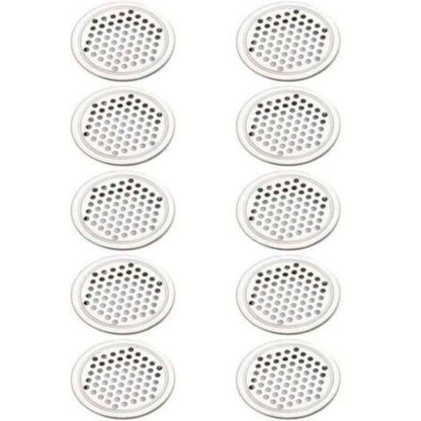 XVX 20 rejillas de ventilación redondas de acero inoxidable, rejillas circulares para armarios, rejillas de ventilación para muebles de cocina, ranuras de ventilación (53 mm)
