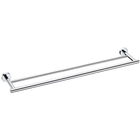 XVX 30 cm,Porte Serviette Salle de Bain Double Barres Porte Serviette Mural en Acier Inoxydable  Base Ronde, Finition polie