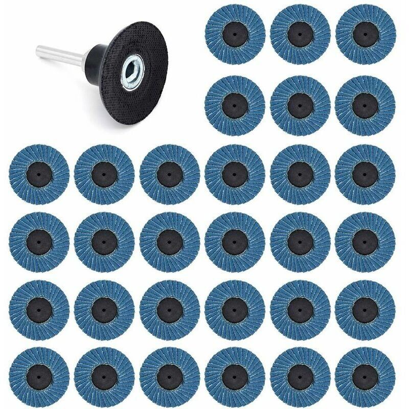 XVX - 31 Pcs 2 Pouces 50mm Disques Abrasifs Disques Lamelles 40 Grit 60 Grit 80 Grit,