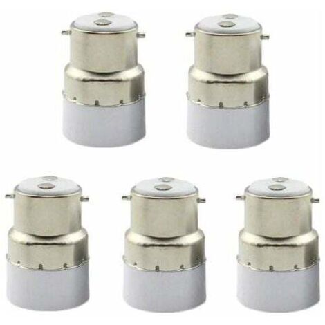 XVX 5er-Pack B22-auf-E14-Glühbirnenfassung, Konverter, B22-Fassung, Fassungsschalter auf Standard-E14-Adapter, Lampenfassung