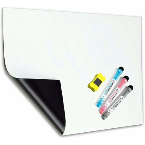 XVX A3 Magnetisches Whiteboard, Magnetisches Whiteboard für Kühlschrank und Liste, Geeignet für Kinder und Erwachsene, Leicht zu Beschreiben, Starke Magnetische Pinnwand, 3 Marker, 1 Radiergummi