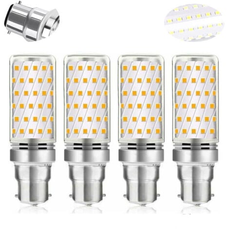 XVX Ampoule LED Mais B22 16W Blanc Froid 6000K,Betterlife 1600LM, Équivalent Halogène B22 100W-120W, AC 230V, Ampoule B22 pour Garage/Studio, non-dimmable, lot de 4 [Classe énergétique A] zhuoxuan