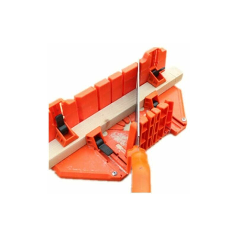 XVX - Boîte à Onglets en Plastique, Boite à Coupe pour Onglets avec Compartiment de Scie Boîte de Scie à Onglets Outil de Coupe pour Angle de Coupe