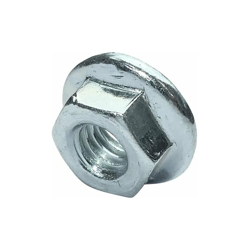 XVX - C49643 - Lot de 100 écrous hexagonaux à collerette/embase crantée M6 ø extérieur 13mm - en acier au carbone dureté 8 - écrou de sécurité