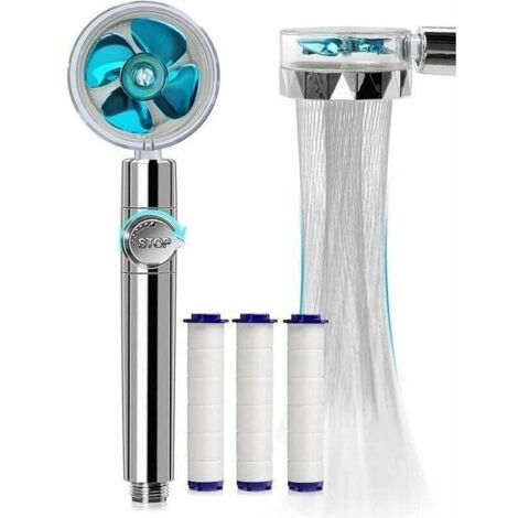 XVX Déstockage  Douchette, Pommeau de Douche Anti Calcaire Economie Deau, Pommeau de Douche Helice Haute Pression Filtre à Trois Niveaux Système de Filtrage avec Filtre 3 Coton PP Remplaçable,dolaso