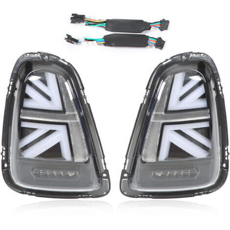 XVX Feu arrière rétrofit, Mini Cooper R56 2007-2013, ensemble de feux arrière LED, paire gauche et droite, blanc + noir