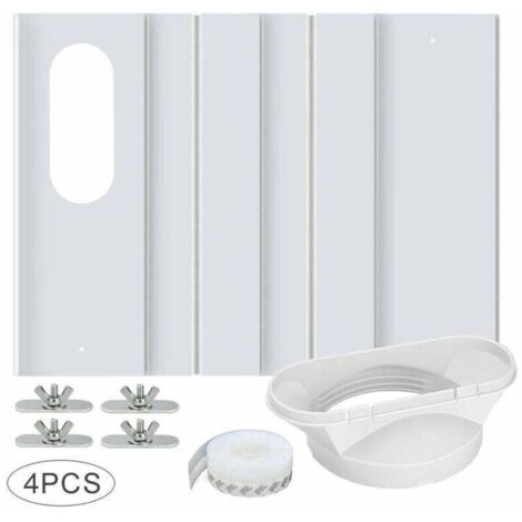 XVX Kit de Fenêtre pour Climatiseur Portable, avec Coupleur Universel Panneau en PVC Renforcé Réglable Joint de Fenêtre Kit d'Aération de Fenêtre AC pour Coulissante pour 10cm Tuyau d'Échappement