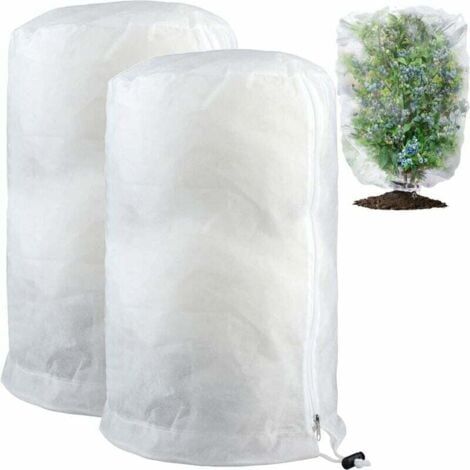 XVX Lot De 2 Housse Hivernage Plante Avec Cordon De Serrage Et Zipper Voile D’hivernage En Polypropylème Housse De Protection Pour Plantes Réutilisable Résistant 240x200cm